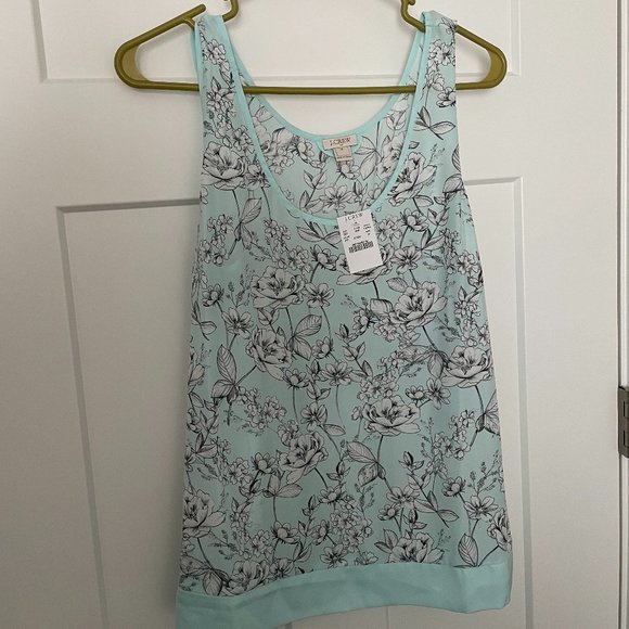 NWT J Crew Polyester Floral Tank Top - Picture 1 of 3